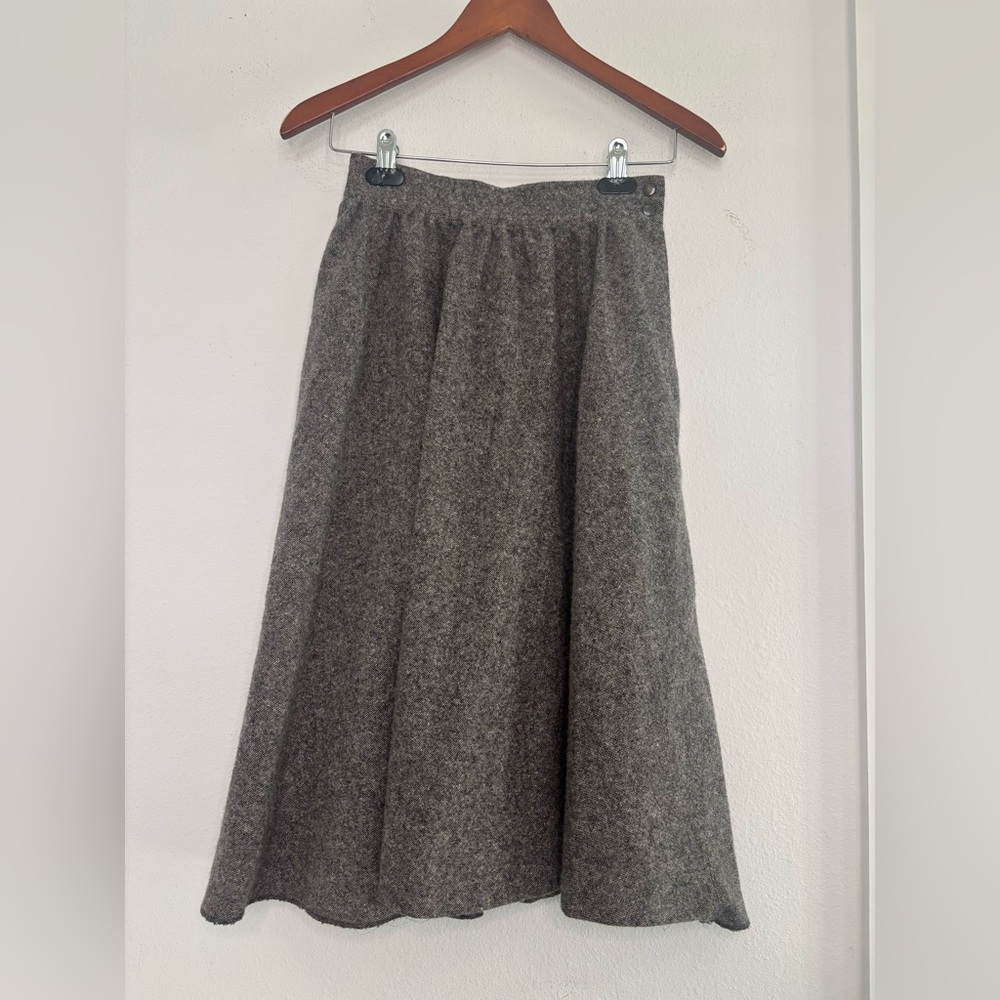 STEVEN ALAN VINTAGE WOOL BLEND A LINE MIDI SKIRT SZ 2